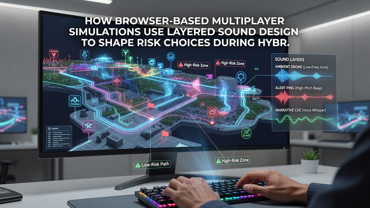 Detailansicht einer Klangschicht-Visualisierung in einer Multiplayer-Simulation mit Fokus auf Übergangseffekte