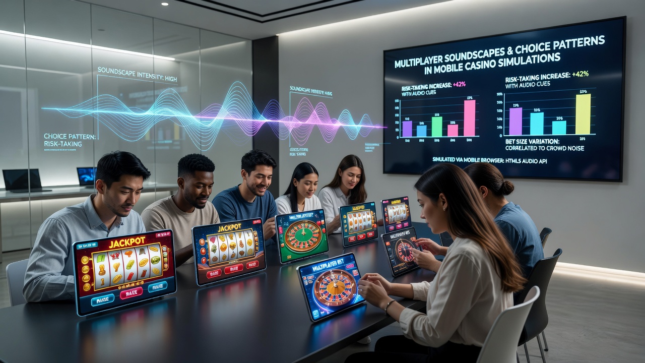 Detailansicht einer mobilen Schnittstelle mit aktiven Soundscape-Steuerungen während einer Multiplayer-Casino-Session