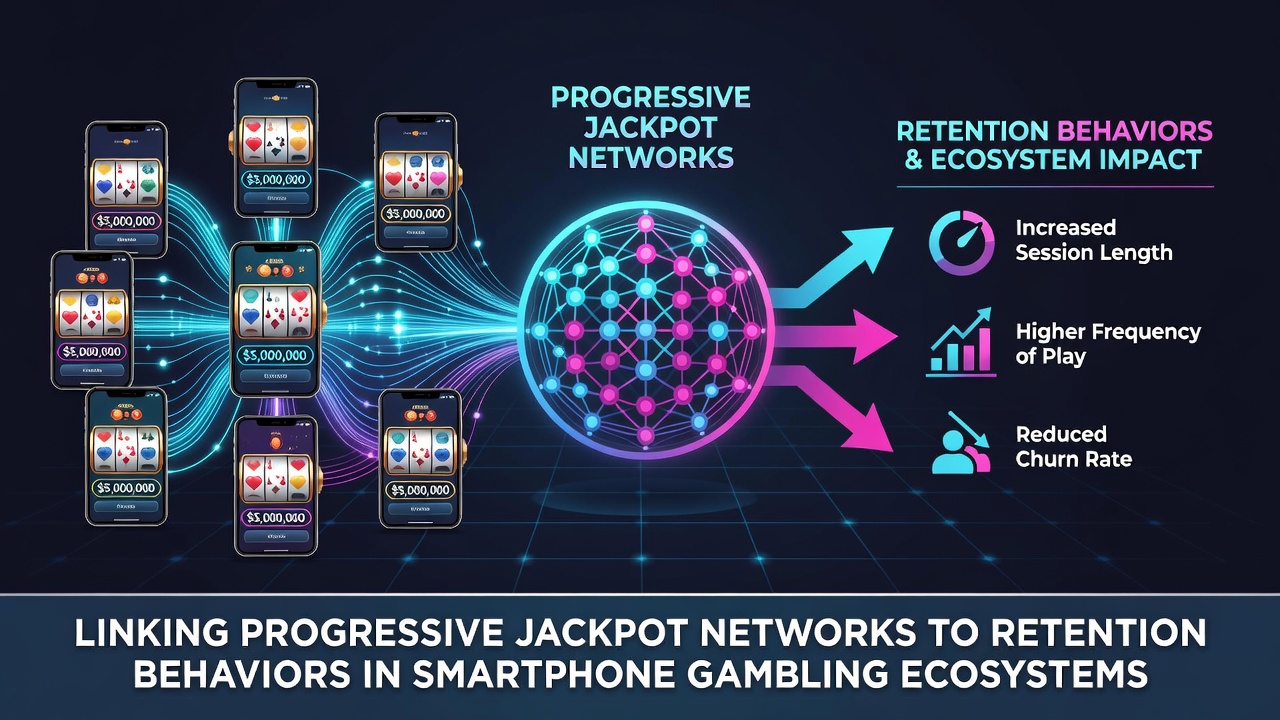 Diagramm mit Verbindungen zwischen Jackpot-Netzwerken und Bindungsmetriken auf mobilen Plattformen