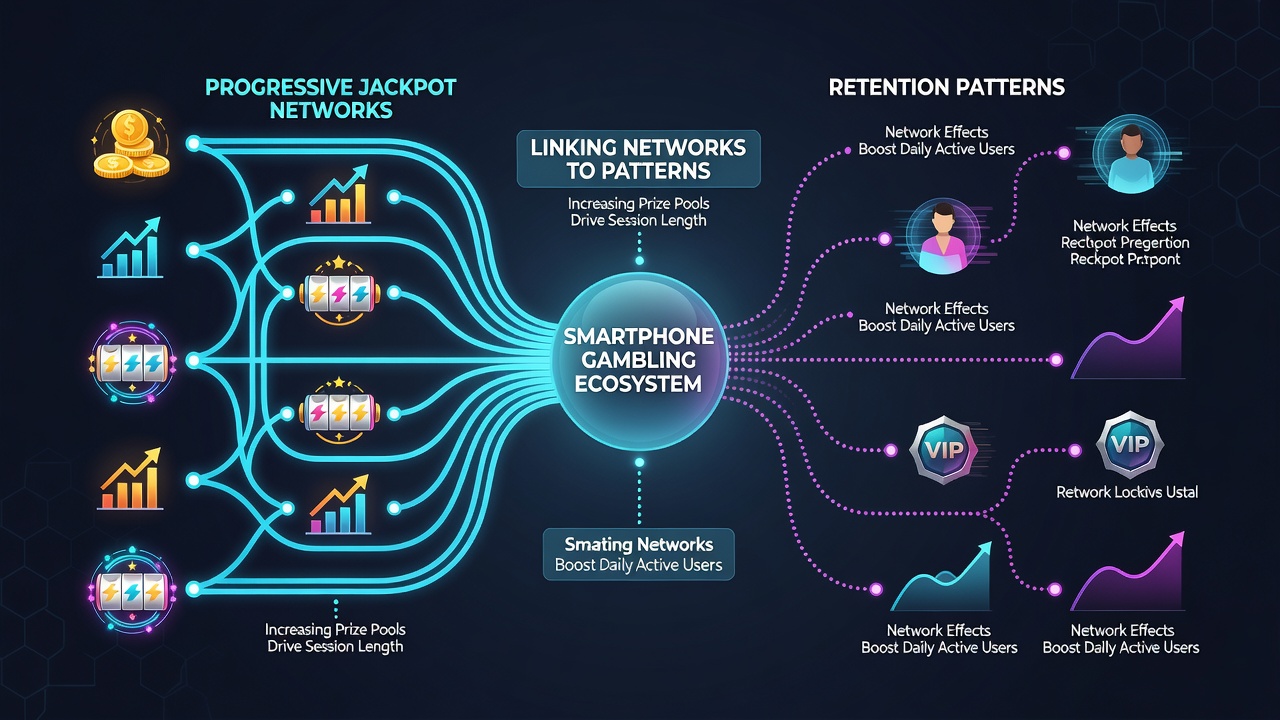 Diagramme zu Retentionsmustern und Jackpot-Aktivität auf Smartphones