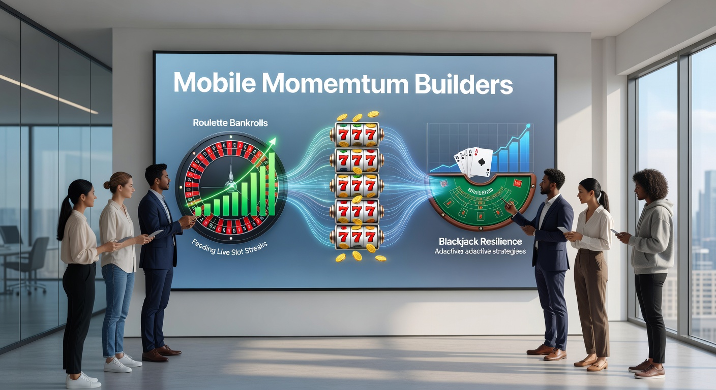 Dynamische Grafik eines Roulette-Rads, das in Slot-Symbole und Blackjack-Karten übergeht, symbolisch für Momentum-Transfer